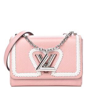 Louis Vuitton Limited Epi Whipstich Heart Twist Shoulder Bag MM Rose Ballerine